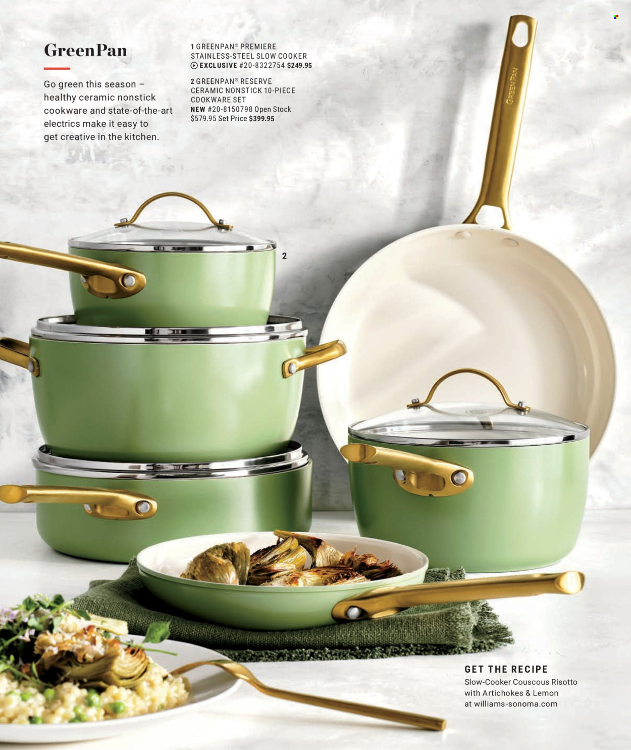 thumbnail - Williams-Sonoma Flyer - Sales products - risotto, cookware set, pan, slow cooker. Page 49.