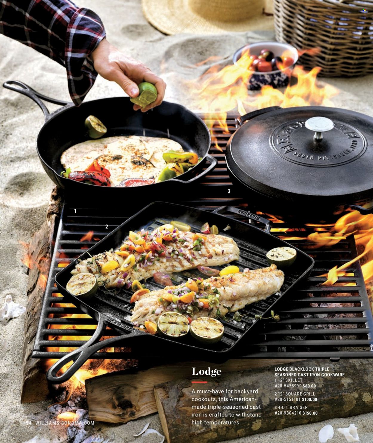 thumbnail - Williams-Sonoma Flyer - Sales products - cookware set, grill. Page 54.