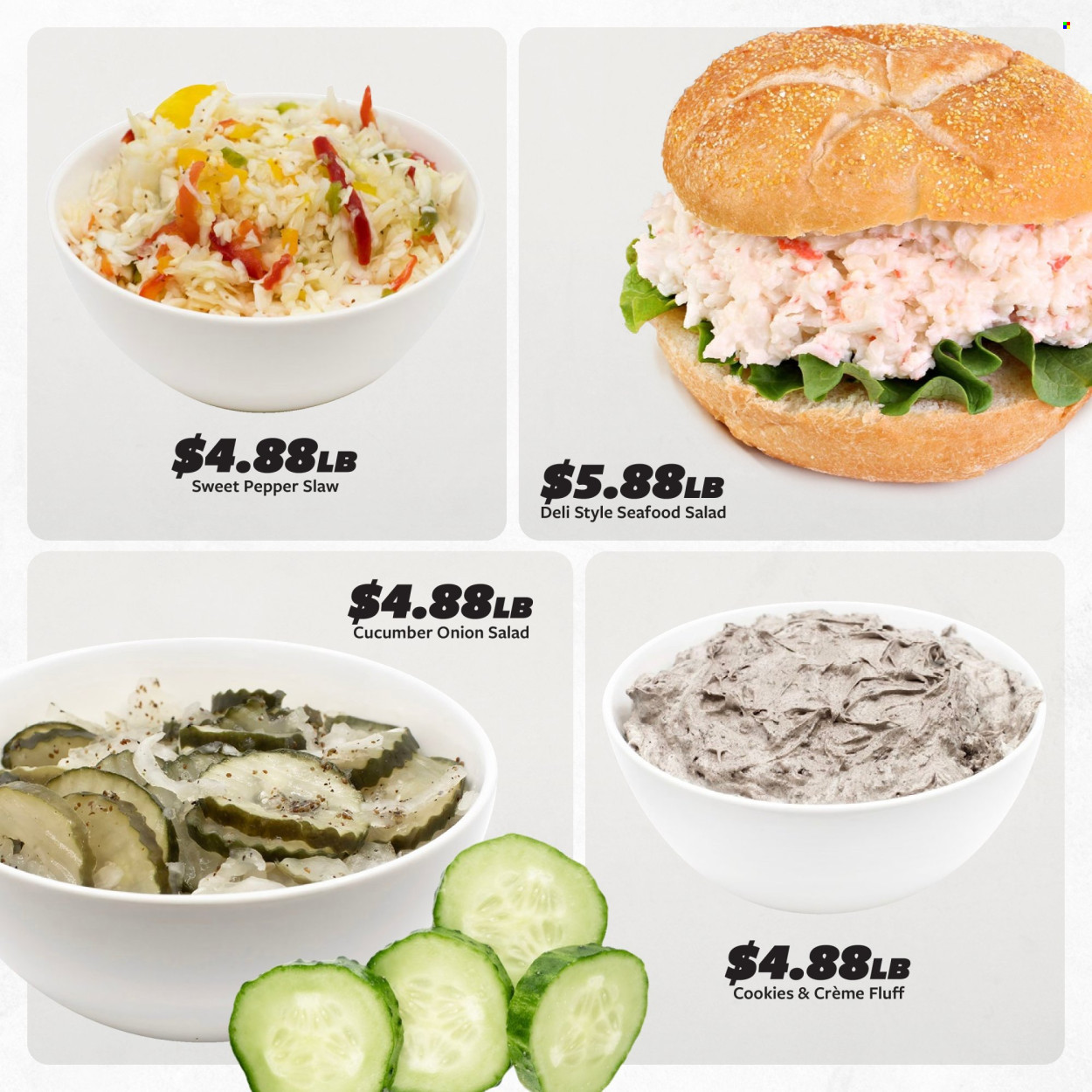 thumbnail - Fareway Flyer - 06/03/2024 - 07/06/2024 - Sales products - cucumber, onion, salad, seafood salad, pepper. Page 6.