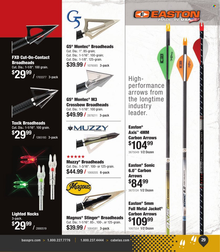 thumbnail - Bass Pro Shops Flyer - Sales products - jacket, EASTON. Page 29.