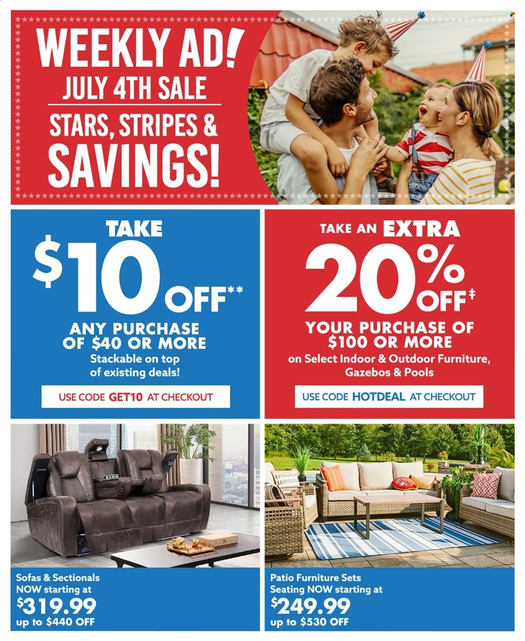 thumbnail - Big Lots Flyer - Sales products - sofa, outdoor furniture, patio furniture. Page 1.