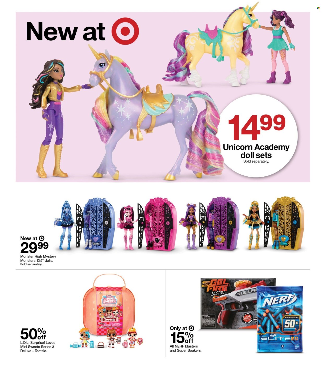 thumbnail - Target Flyer - 06/30/2024 - 07/06/2024 - Sales products - sweets, Monster High, Nerf, doll, toys, L.O.L. Surprise. Page 13.