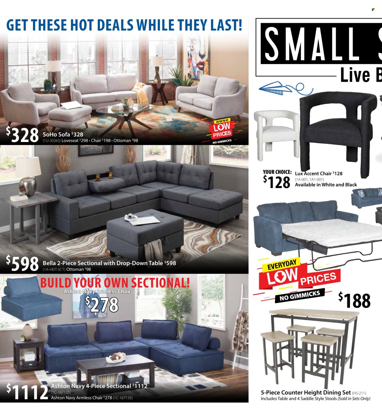 thumbnail - American Furniture Warehouse Flyer - 07/07/2024 - 08/18/2024 - Sales products - dining set, chair, 2-piece sectional, 4-piece sectional, accent chair, loveseat, sofa, ottoman. Page 2.