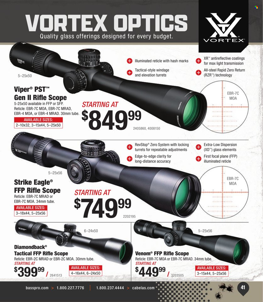 thumbnail - Cabela's Flyer - Sales products - viper, riflescope, scope. Page 41.