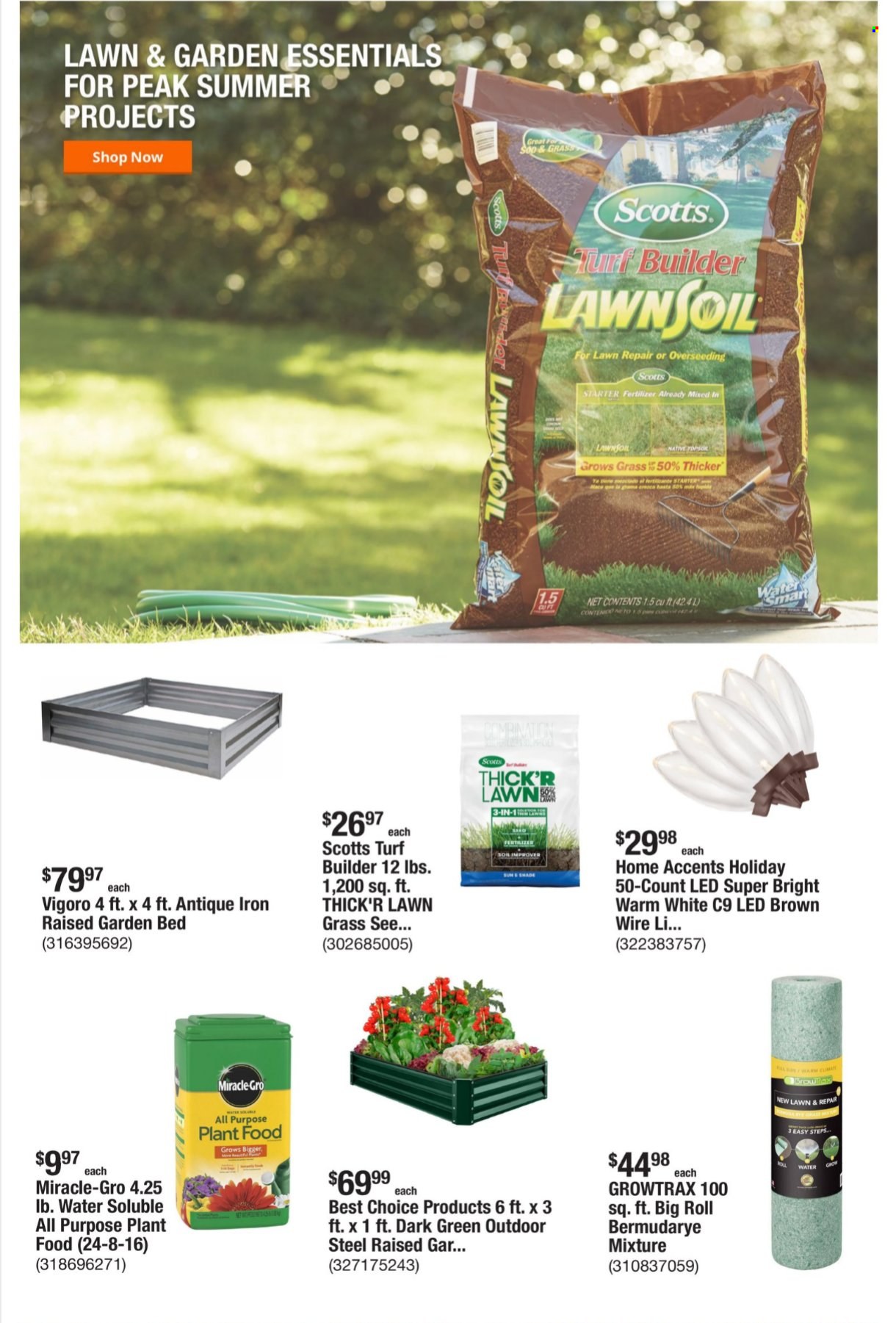 thumbnail - The Home Depot Flyer - 07/18/2024 - 07/25/2024 - Sales products - iron, fertilizer, turf builder, garden bed, starter. Page 6.