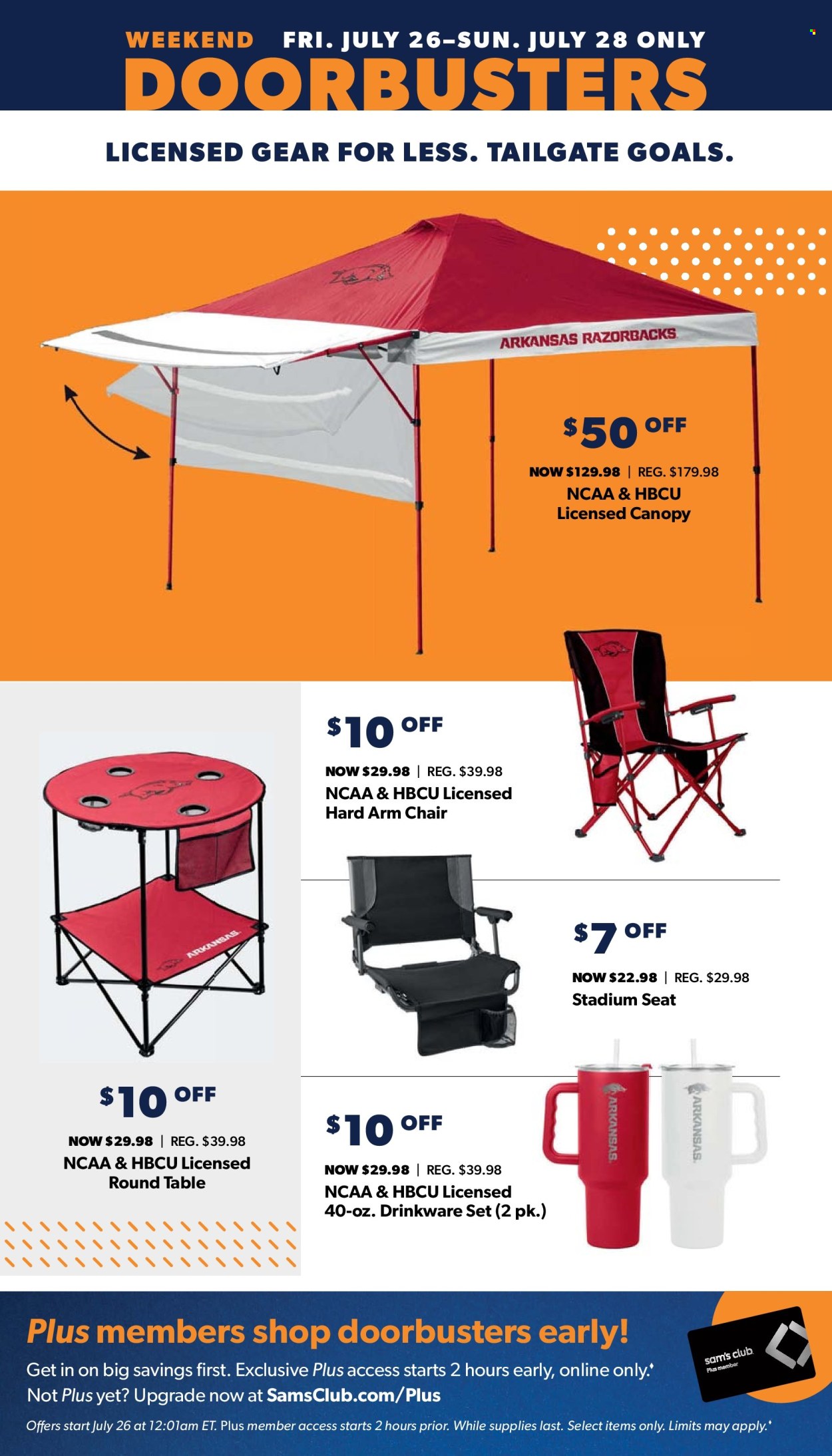 thumbnail - Sam's Club Flyer - 07/24/2024 - 08/18/2024 - Sales products - table, chair, arm chair, folding chair, drinkware. Page 4.