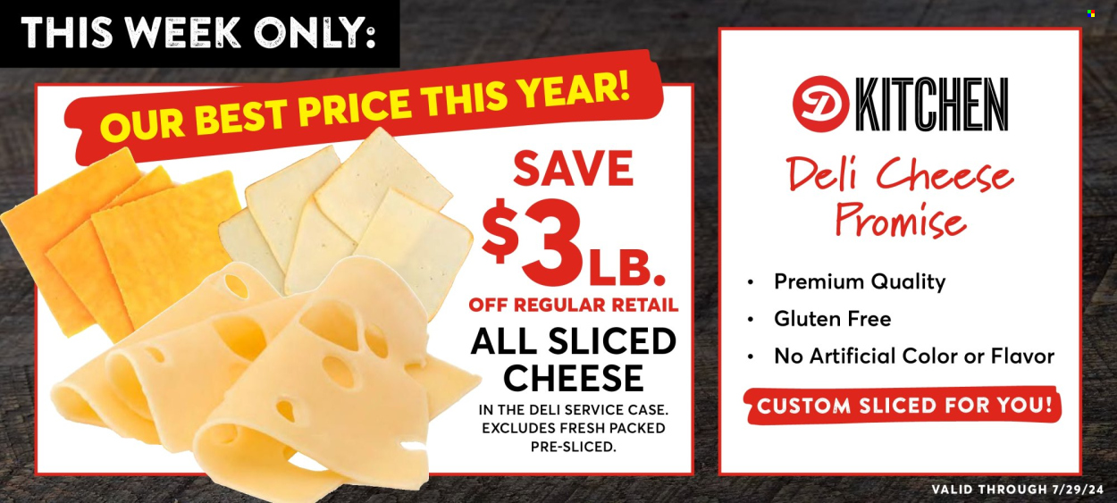 thumbnail - Dierbergs Flyer - 07/23/2024 - 07/29/2024 - Sales products - sliced cheese, cheese. Page 15.
