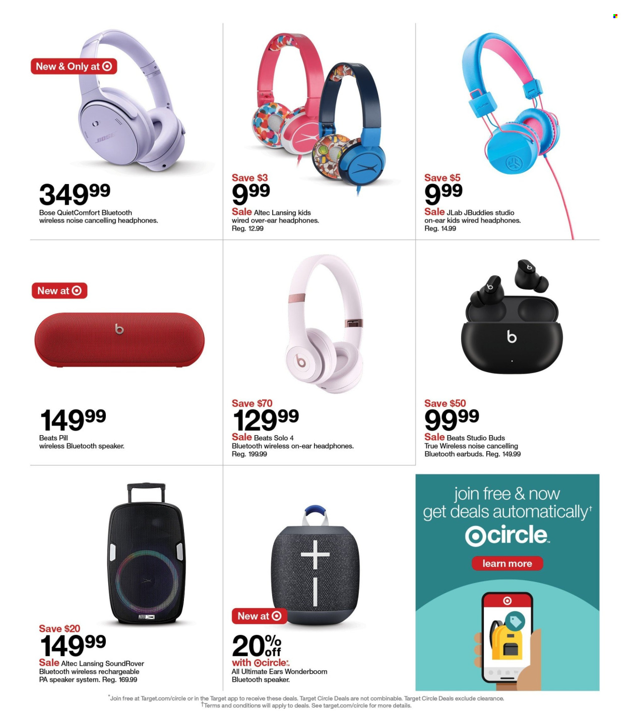 thumbnail - Target Flyer - 07/28/2024 - 08/03/2024 - Sales products - Target, Ultimate Ears, Altec Lansing, BOSE, speaker, bluetooth speaker, Beats, wireless headphones, headphones, earbuds. Page 16.