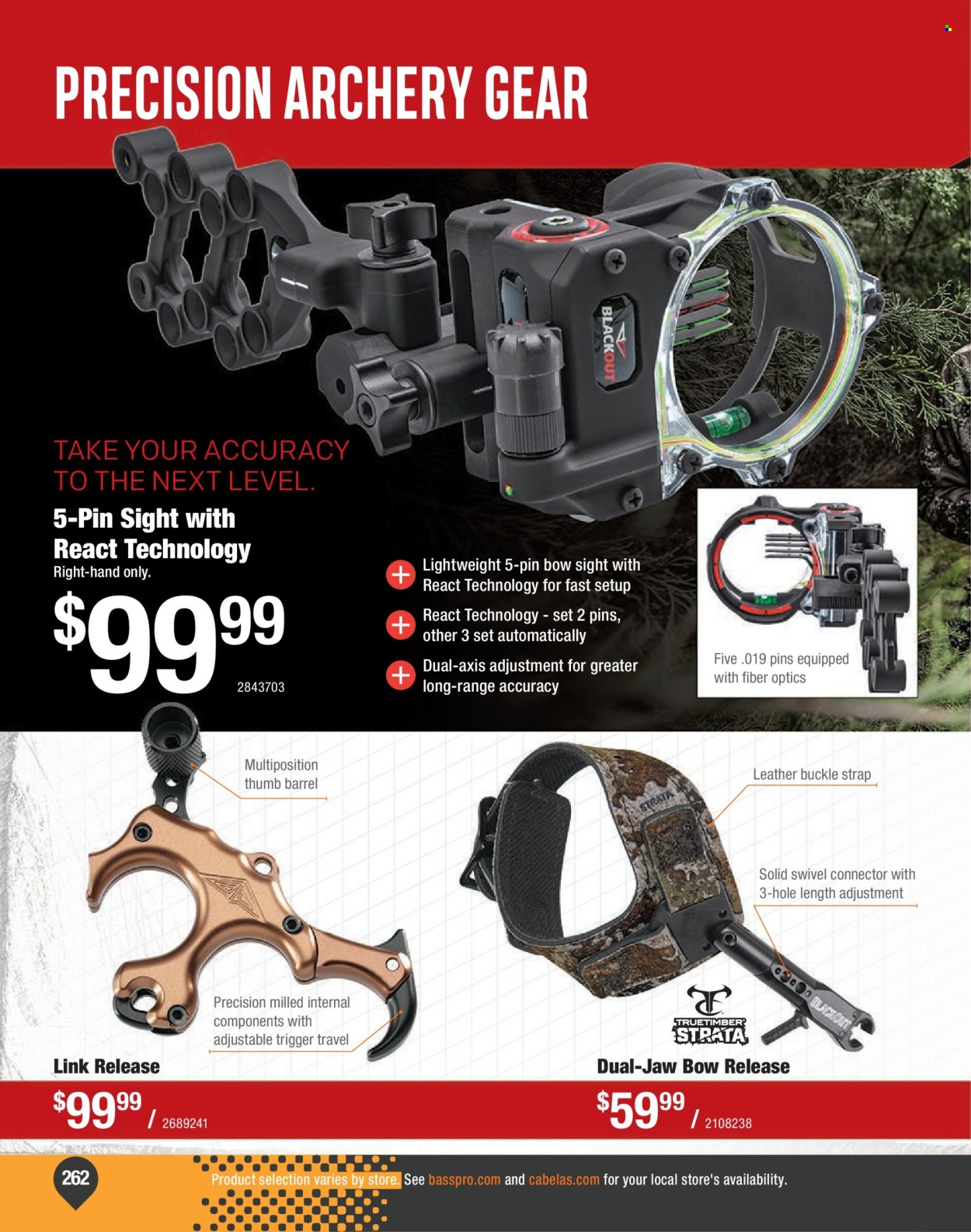 thumbnail - Cabela's Flyer - Sales products - optics, blackout, strap. Page 262.