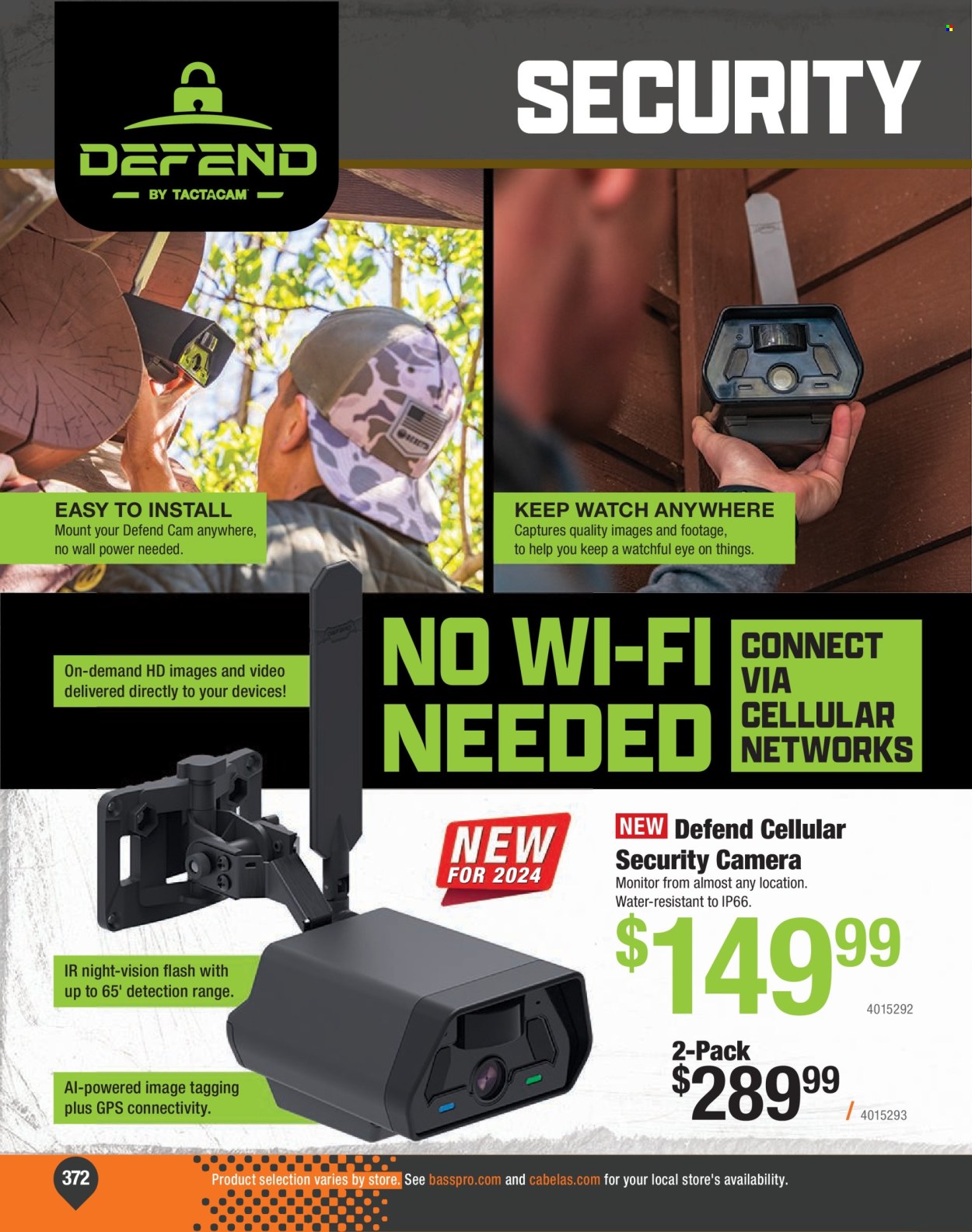 thumbnail - Cabela's Flyer - Sales products - security camera, camera, watch. Page 372.