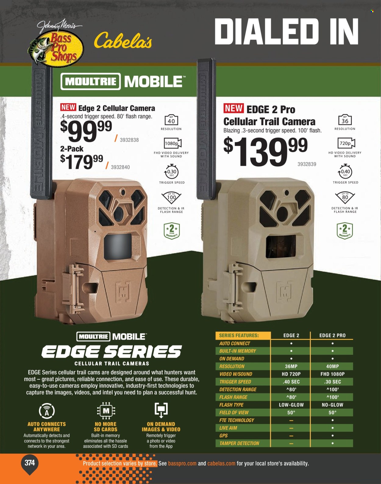 thumbnail - Cabela's Flyer - Sales products - camera, trail cam. Page 374.