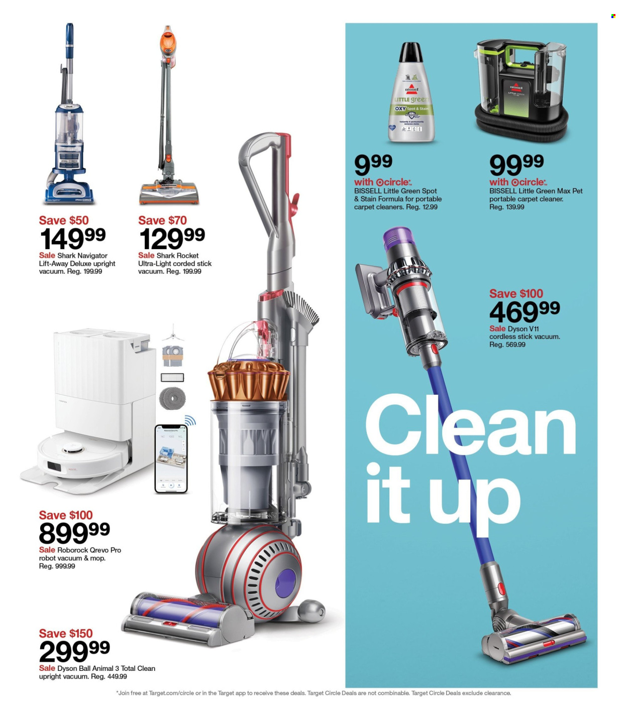 thumbnail - Target Flyer - 08/04/2024 - 08/10/2024 - Sales products - carpet cleaner, Target, Dyson, Bissell, vacuum cleaner, robot vacuum, mop. Page 22.