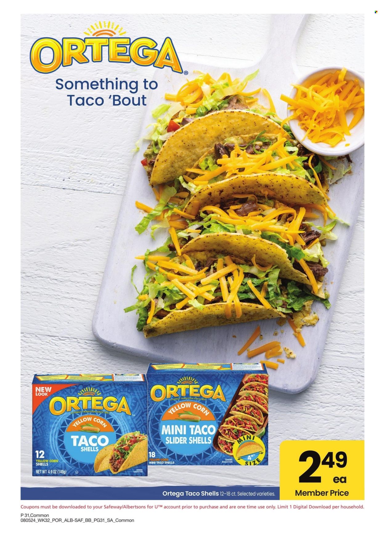 thumbnail - Safeway Flyer - 08/05/2024 - 09/08/2024 - Sales products - tacos. Page 31.