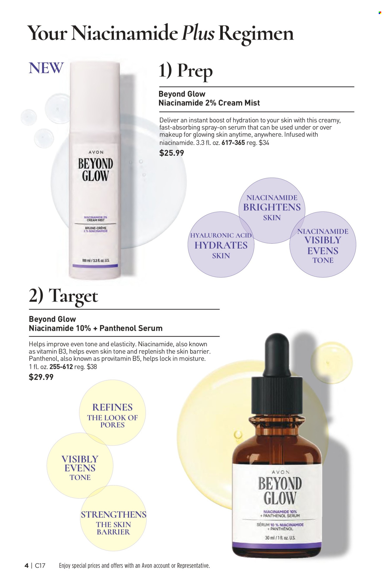 thumbnail - Avon Flyer - 08/14/2024 - 08/27/2024 - Sales products - Avon, serum, Niacinamide, makeup. Page 4.