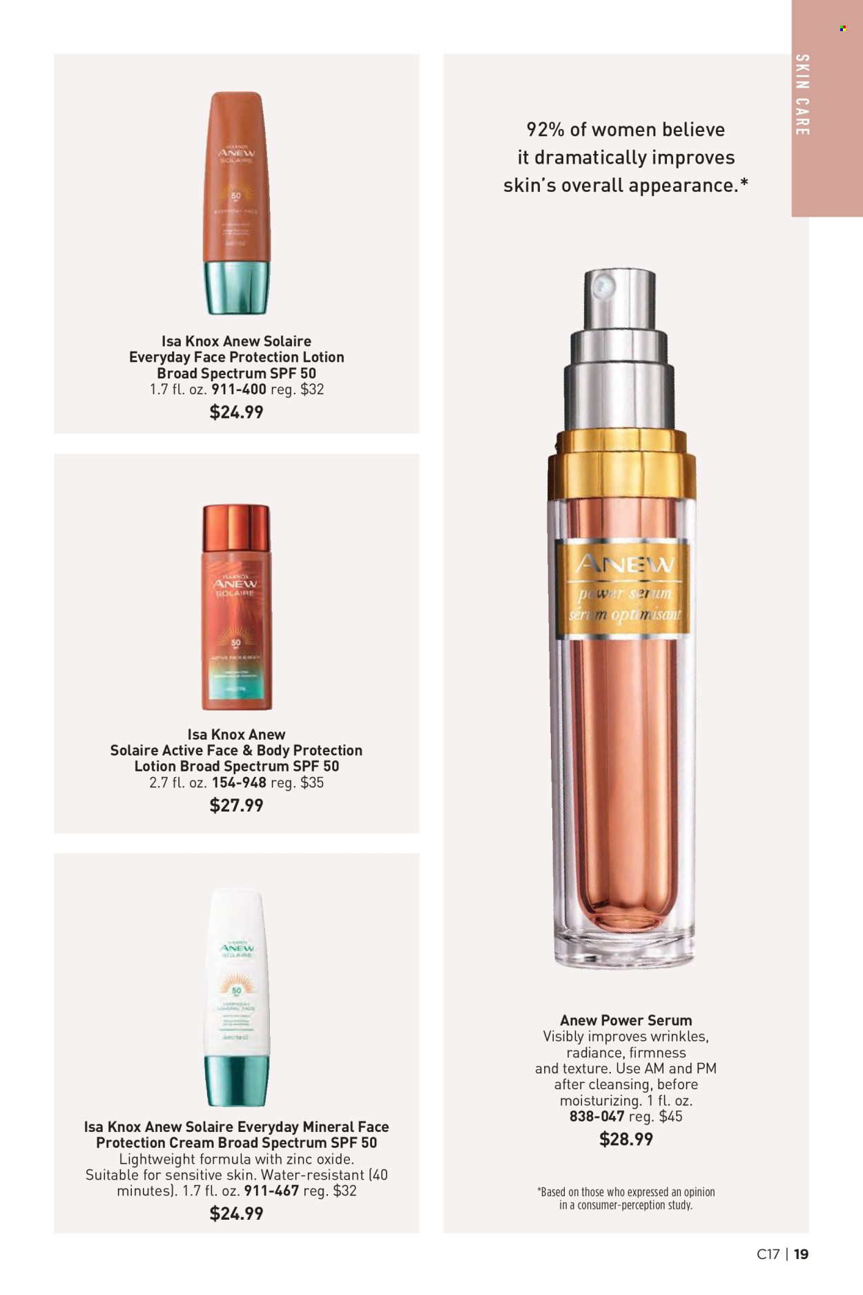 thumbnail - Avon Flyer - 08/14/2024 - 08/27/2024 - Sales products - Anew, serum, skin care product. Page 19.