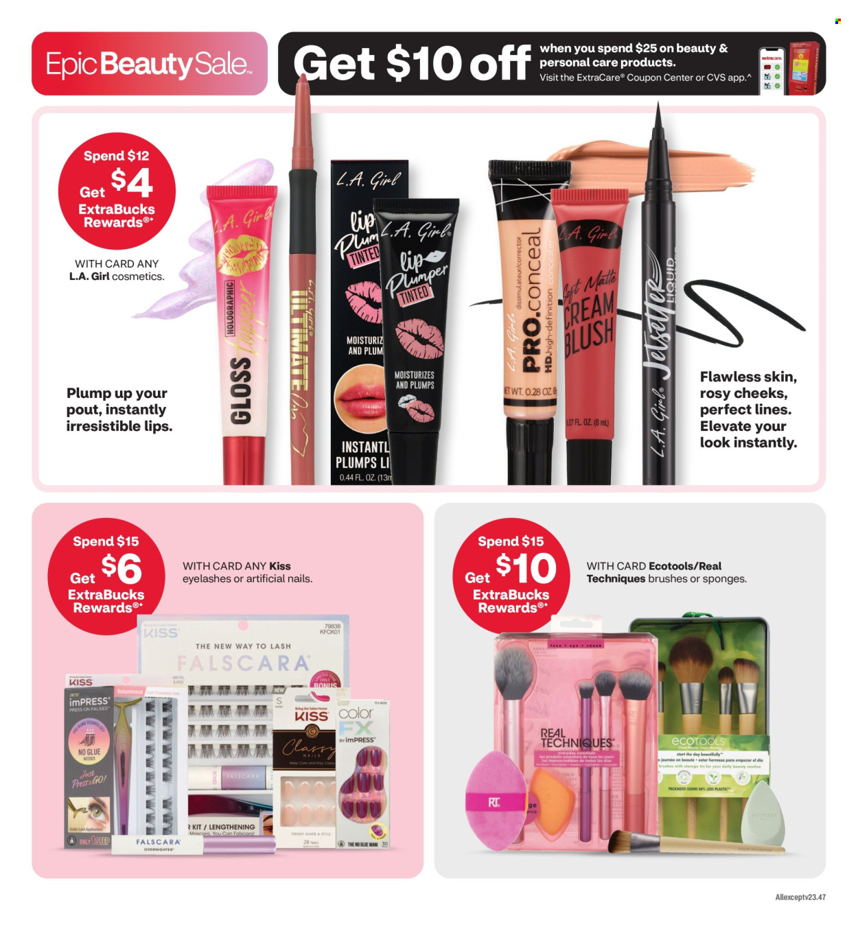 thumbnail - CVS Pharmacy Flyer - 08/18/2024 - 08/31/2024 - Sales products - sponge, glue, Go!, corrector, mascara, eyelashes, cream blush. Page 5.