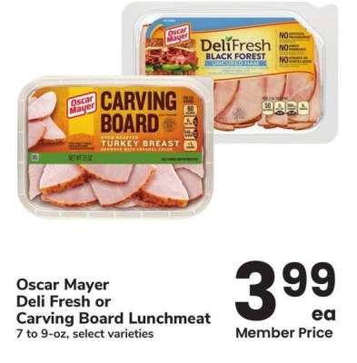 Oscar Mayer Deli Fresh or Carving Board Lunchmeat - 7 to 9 - oz, select varieties