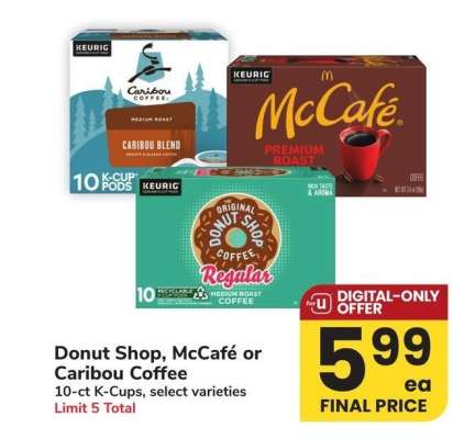 Donut Shop, McCafé or Caribou Coffee - 10 - ct K - Cups, select varieties