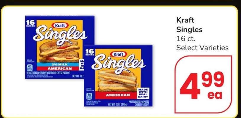 Kraft Singles - 16 ct. 
Select Varieties