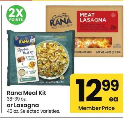 Rana Meal Kit 38-39 oz. or Lasagna 40 oz. - Selected varieties.