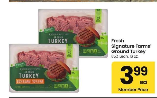 Fresh Signature Farms® Ground Turkey - 85% Lean. 16 oz.