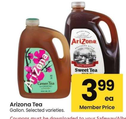 Arizona Tea - Gallon. Selected varieties.