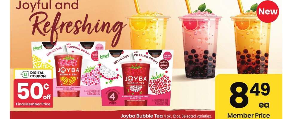 Joyba Bubble Tea - 4 pk., 12 oz. Selected varieties.