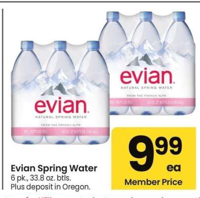 Evian Spring Water - 6 pk., 33.8 oz. btls.