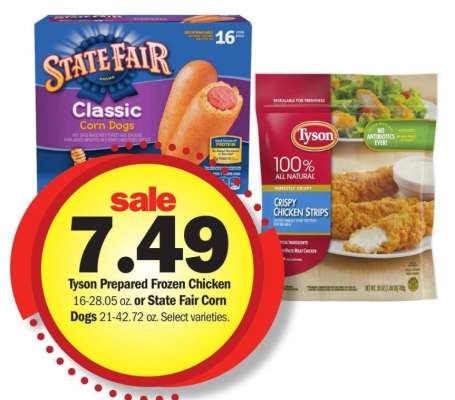 Tyson Prepared Frozen Chicken 16-28.05 oz. or State Fair Corn Dogs 21-42.72 oz. - Select varieties.