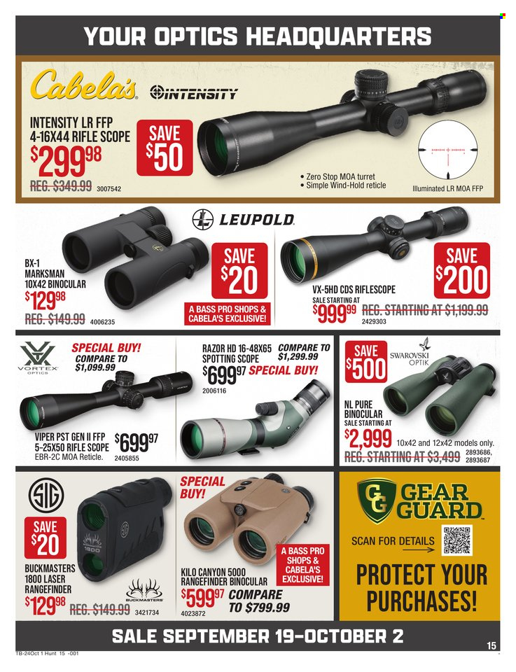 Bass Pro Shops ad - 09/19/2024 - 10/02/2024. Page 15