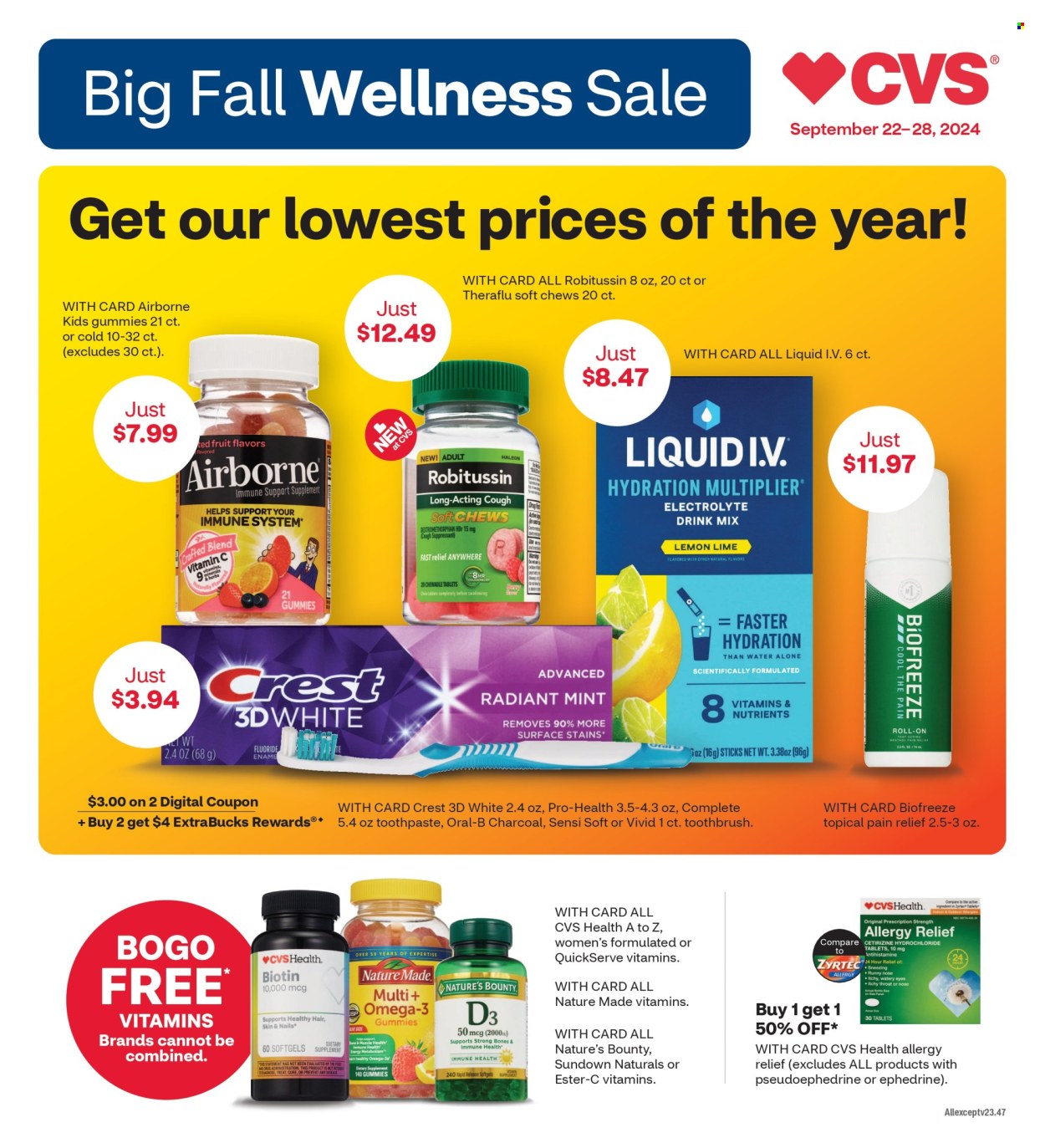 CVS Pharmacy ad - 09/22/2024 - 09/28/2024. Page 1