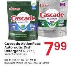 Cascade ActionPacs Automatic Dish Detergent - 17-27 ct., select varieties