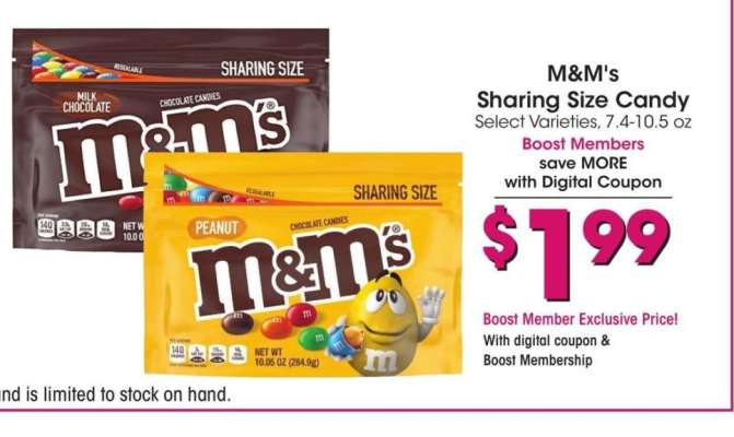 M&M's Sharing Size Candy - Select Varieties, 7.4-10.5 oz