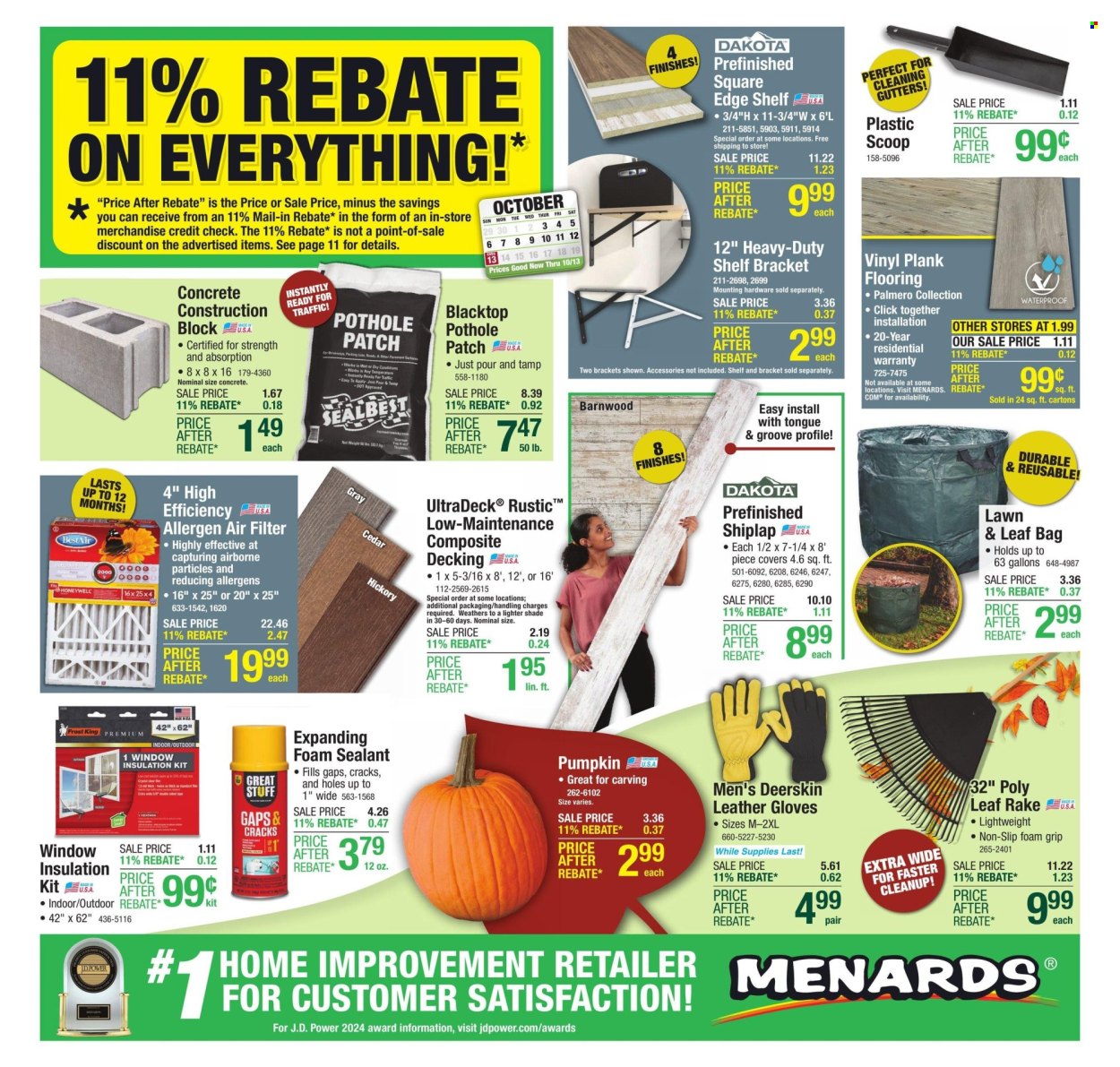 Menards ad - 10/03/2024 - 10/13/2024. Page 1