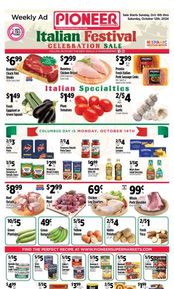 Pioneer Supermarkets Flyer - 10/06/2024 - 10/12/2024.