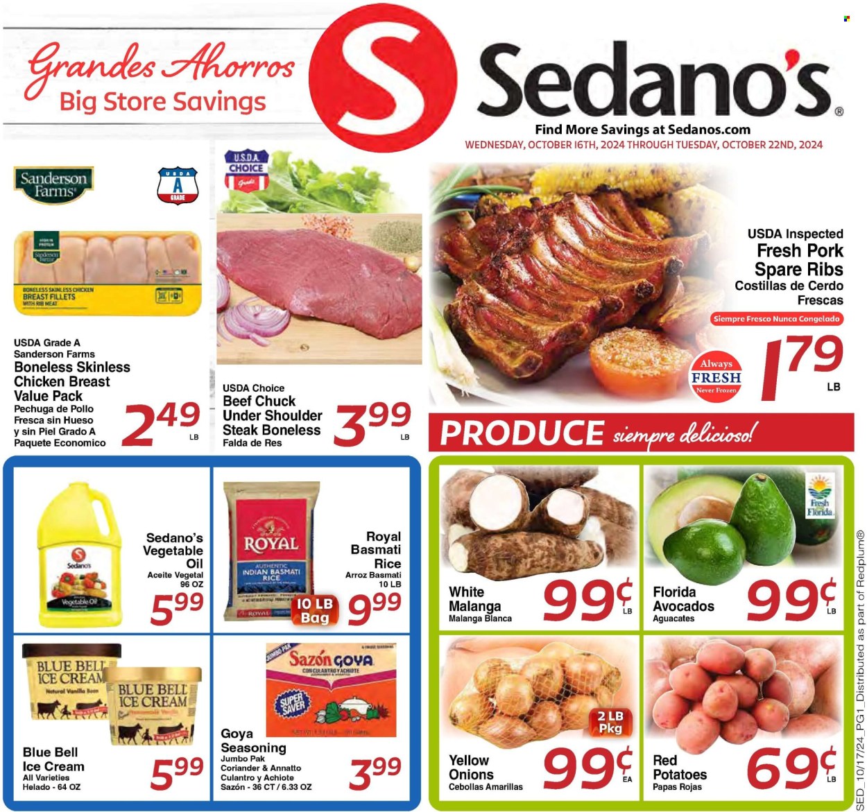 Sedano's ad - 10/16/2024 - 10/22/2024. Page 1