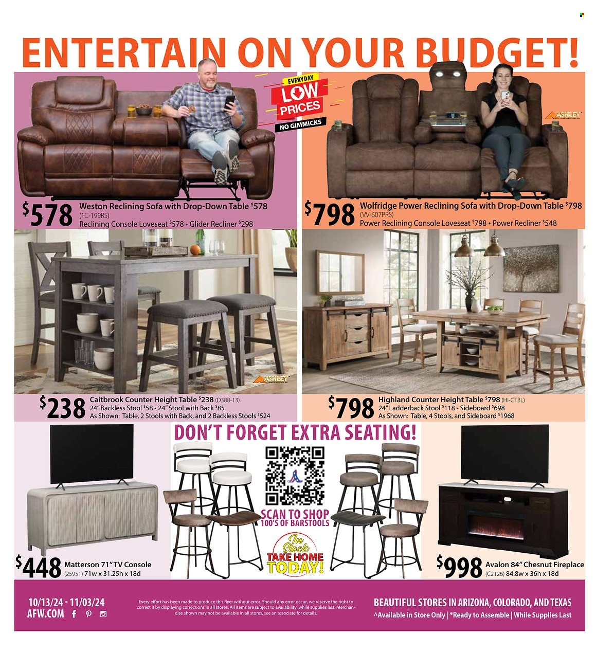 American Furniture Warehouse ad - 10/13/2024 - 11/03/2024. Page 4