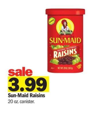 Sun-Maid Raisins - 20 oz. canister.