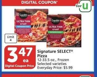 Signature SELECT® Pizza - 12-33.5 oz., Frozen Selected varieties Everyday Price: $5.99