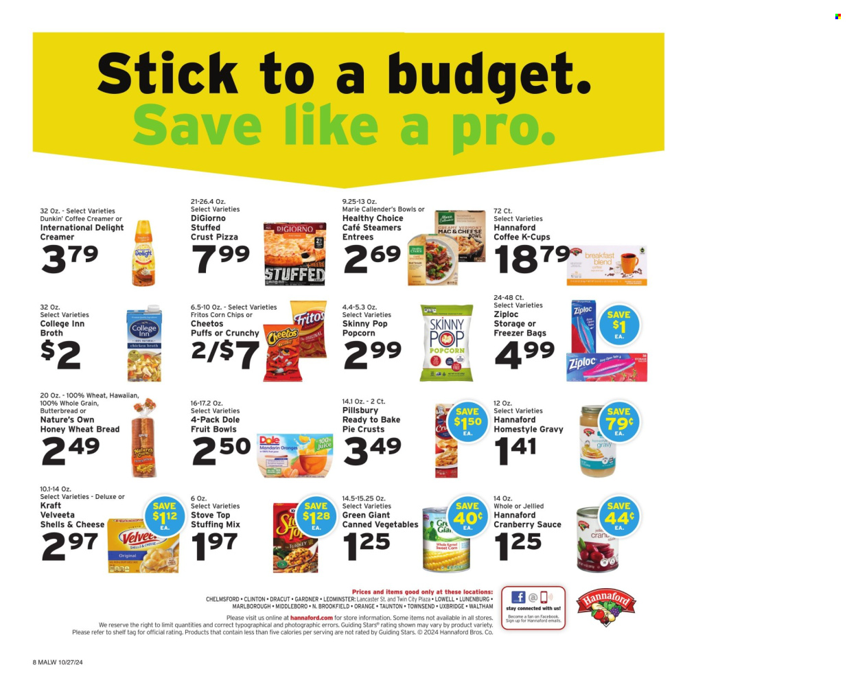 Hannaford ad - 10/27/2024 - 11/02/2024. Page 8