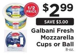 Fresh Mozzarella Cups or Ball - 8 - oz.