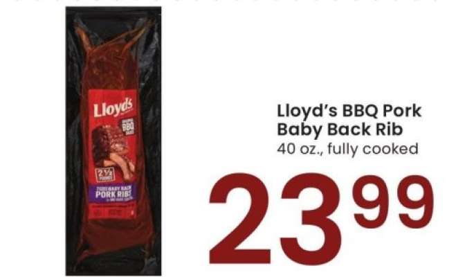 Lloyd's BBQ Pork Baby Back Rib - 40 oz., fully cooked