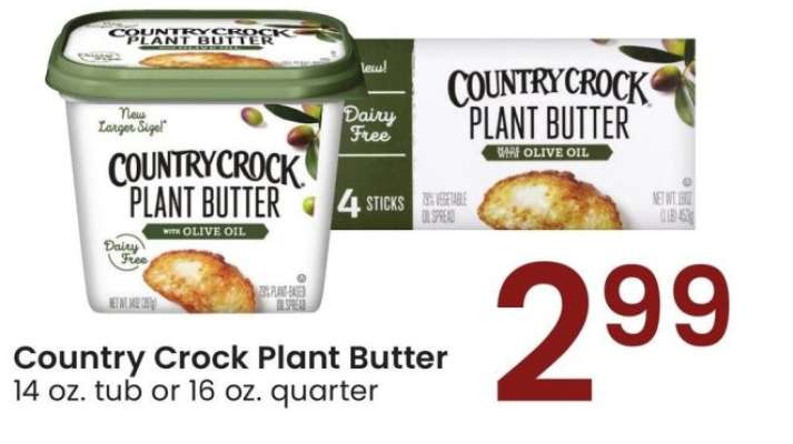 Country Crock Plant Butter - 14 oz. tub or 16 oz. quarter