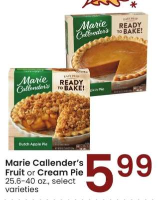 Marie Callender's Fruit or Cream Pie - 25.6-40 oz., select varieties