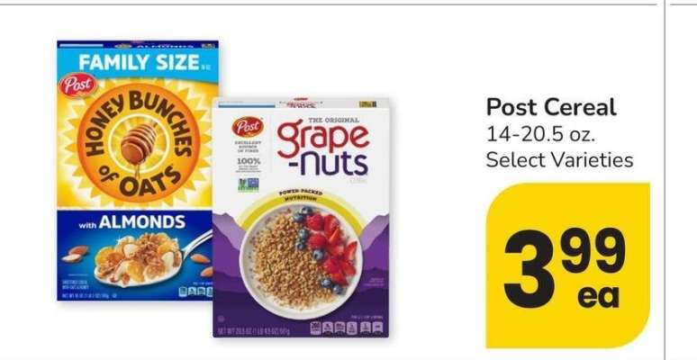 Post Cereal - 14-20.5 oz. Select Varieties