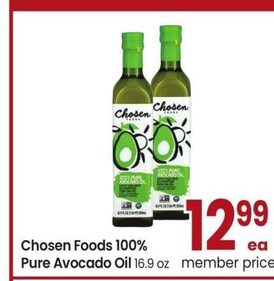 CHOSEN FOODS 100% PURE AVOCADO OIL - 16.9 oz