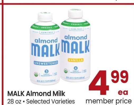 MALK Almond Milk - 28 oz • Selected Varieties