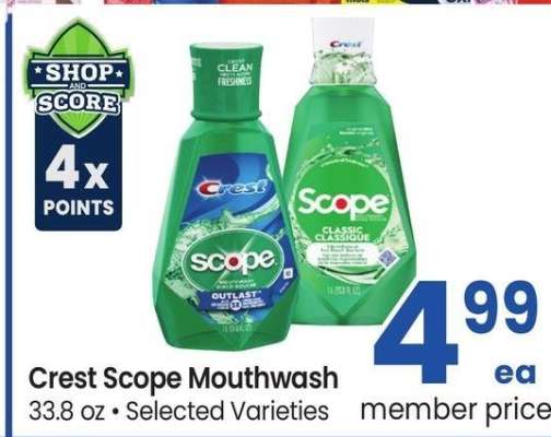 Crest Scope Mouthwash - 33.8 oz • Selected Varieties