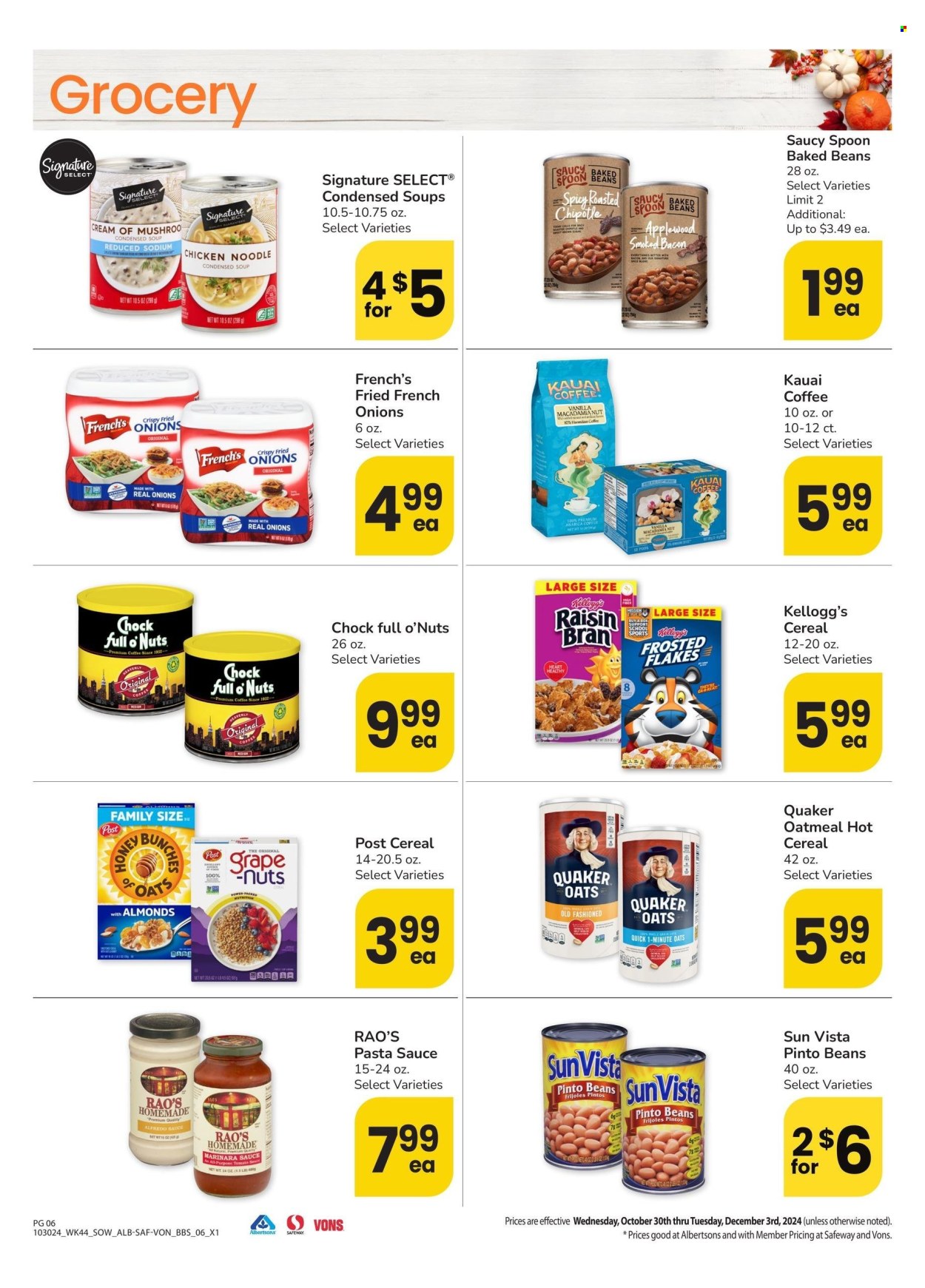 Safeway ad - 10/30/2024 - 12/03/2024. Page 1