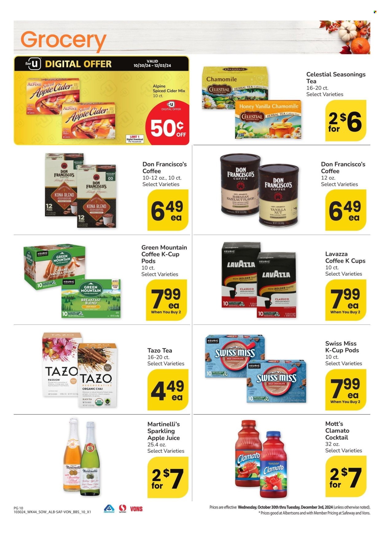 Safeway ad - 10/30/2024 - 12/03/2024. Page 1